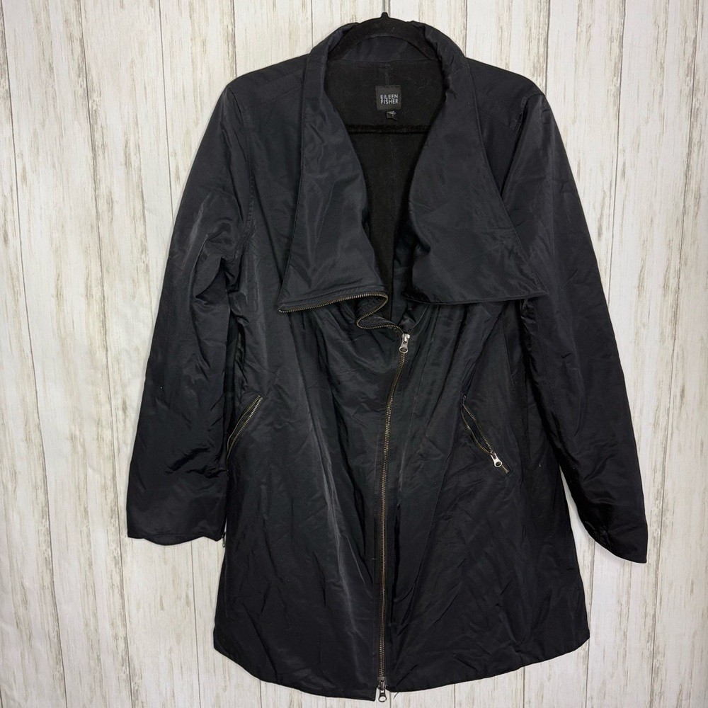 Eileen Fisher Black Layered Jacket Large